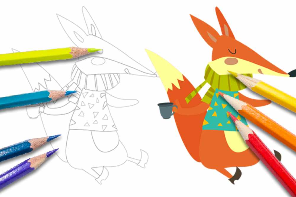 Disegni autunno da colorare per bambini volpe