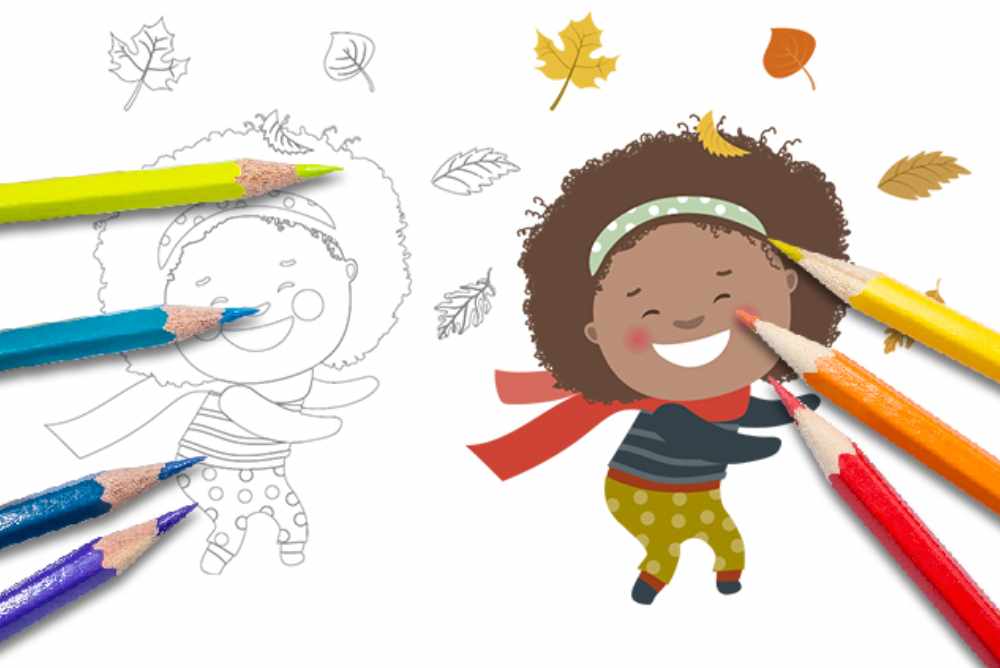 Disegni autunno da colorare per bambini bambina
