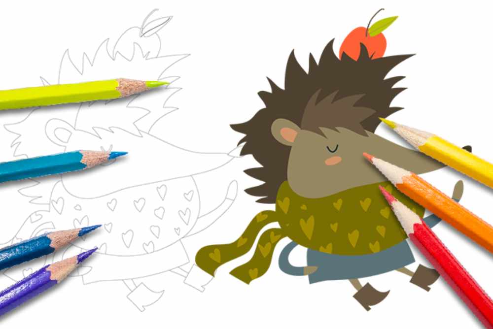 Disegni autunno da colorare per bambini riccio