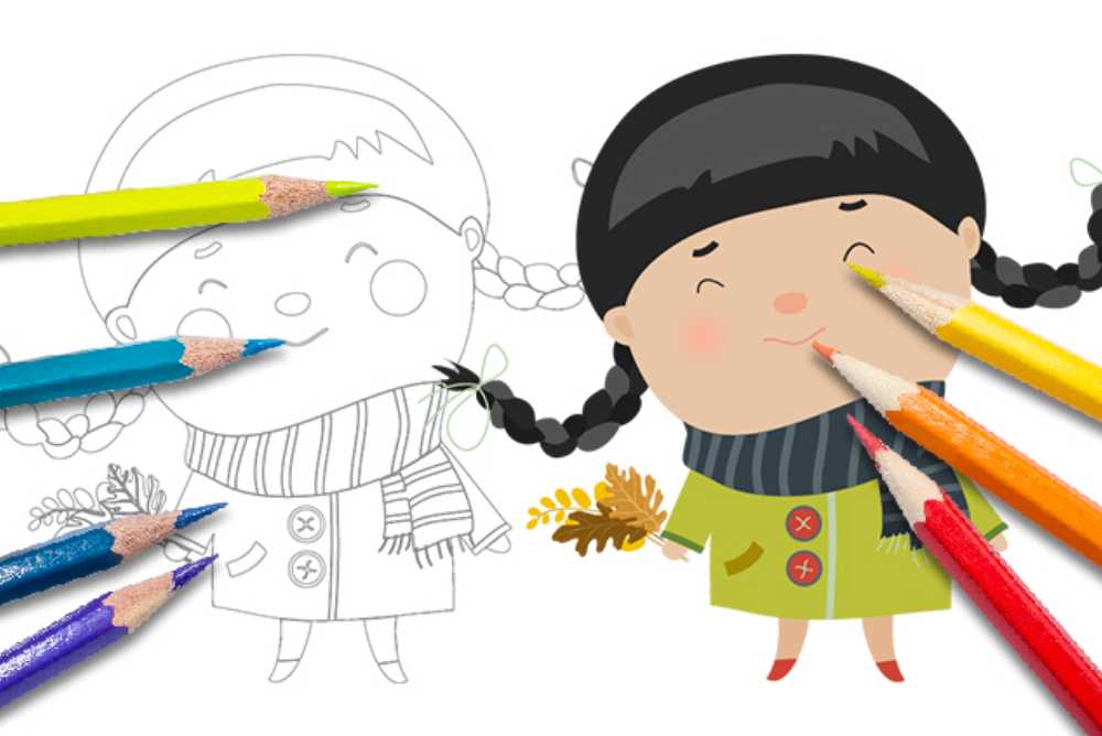 Disegni autunno da colorare per bambini bambina