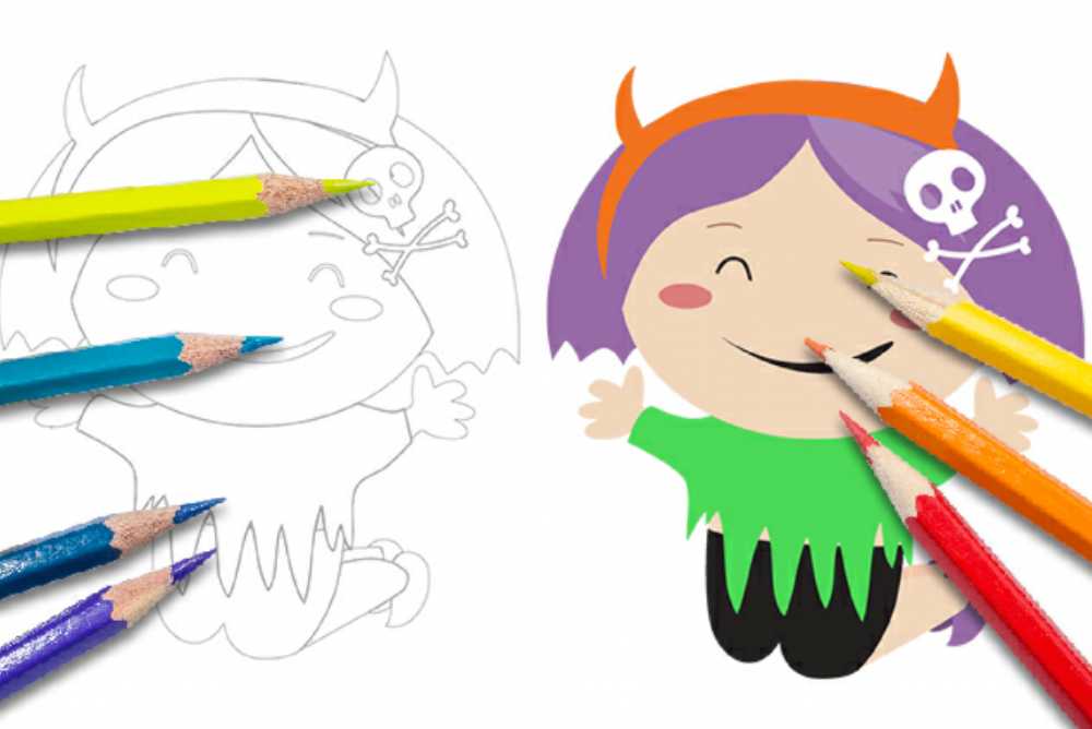 Disegni halloween da colorare bambina mascherata