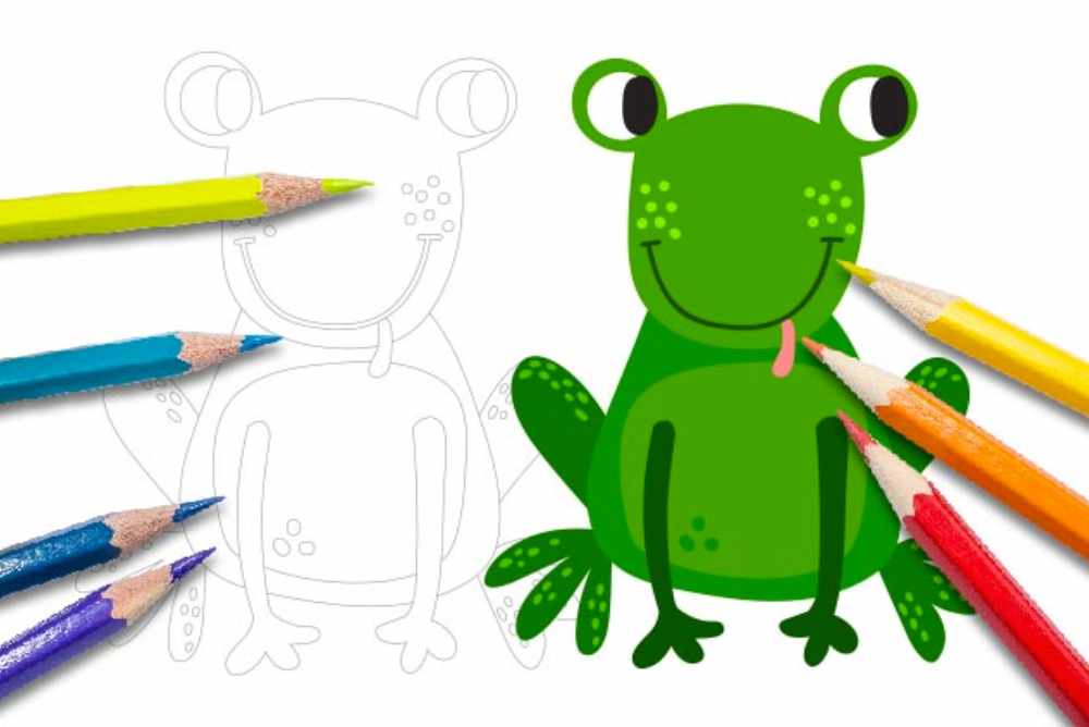 Disegni per bambini da colorare animali rana