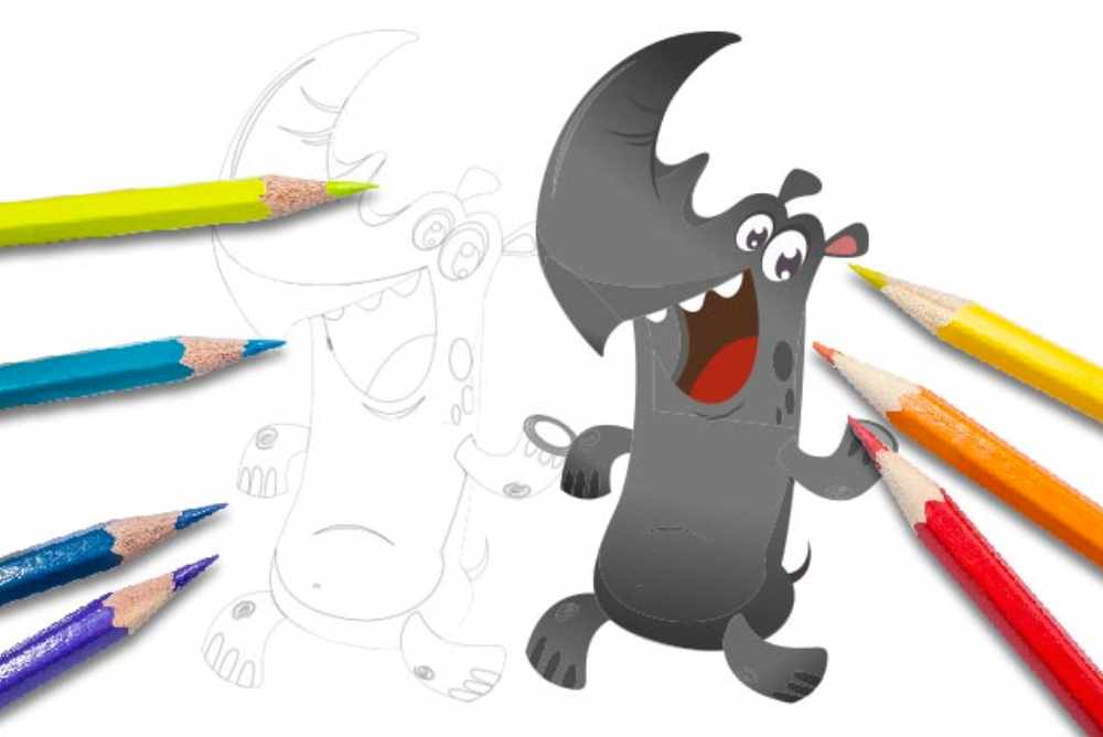 Disegni per bambini da colorare animali rinoceronte