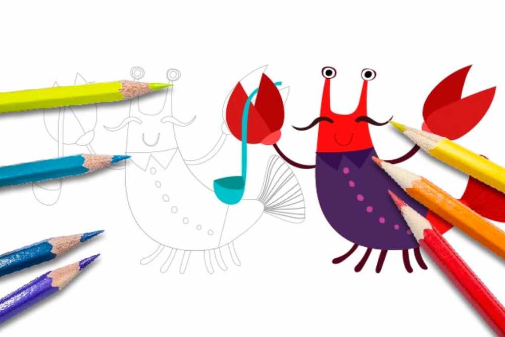 Disegni per bambini da colorare animali aragosta