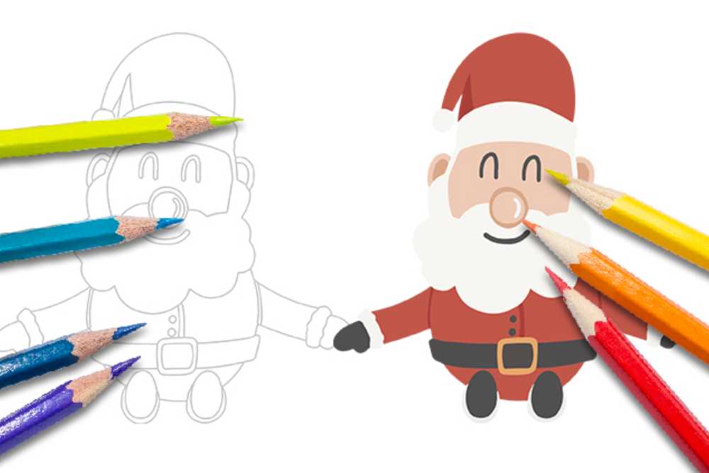 babbo natale da colorare