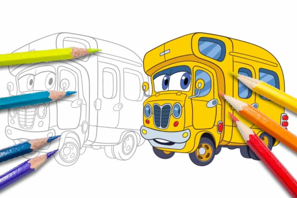 Disegni per bambini da colorare macchine camper